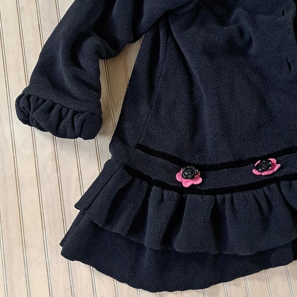 Corky & Company Fun and Functional Outter Girly Fleece A-Line Ruffles Coat
